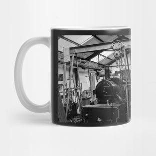 Essential maintenance on a steam train Mug